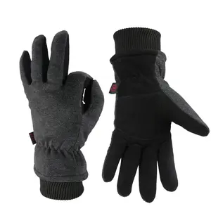 OZERO Winter Gloves -30°F Cold Proof Deerskin Suede Leather Insulated Water-Resistant Windproof Thermal Glove for Driving Hiking Snow Work in Cold