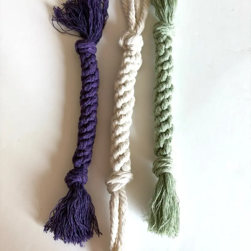 Handmade Cotton Dog Toy- Set of 3