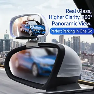Car Backup Mirror Add-On, HD Glass, 360° Adjustable Blind Spot Helper, Beginner Parking Aid, Scratch-Resistant Wear-Resistant Accessory