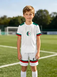 Algeria Football Set, Colorblock Short Sleeve Shorts Two Piece, Fashion Outdoor Sports, Birthday Gift, Holiday Gift