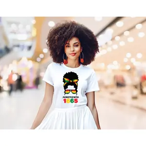 Afro Puff Juneteenth Women's Semi fitted t-shirt