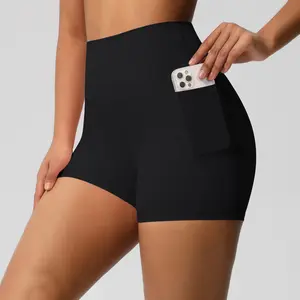 High Waisted Biker Shorts for Women with Pockets, Tummy Control Breathable Spandex, Gym Yoga Running Beach Summer Workout Bottoms