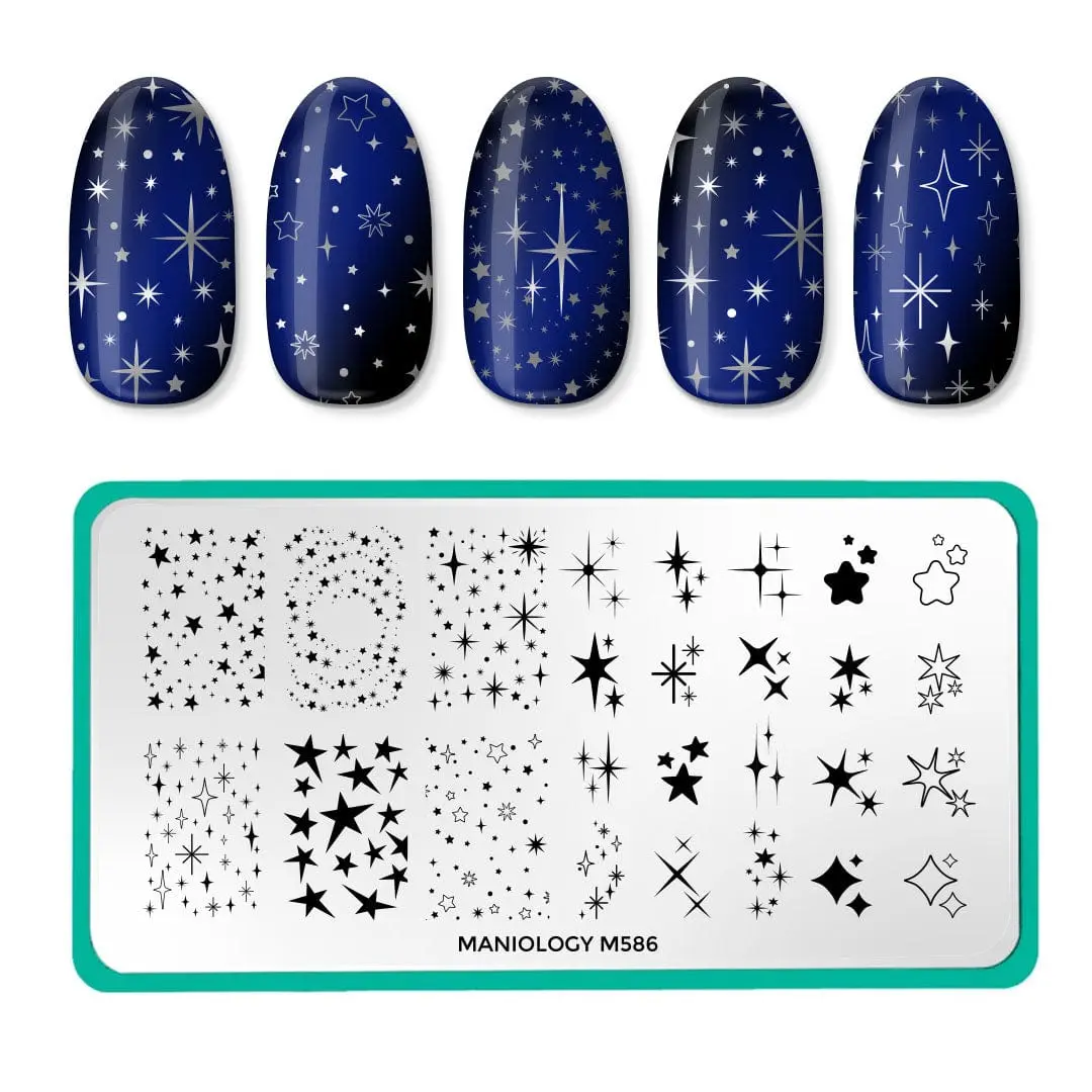 Star Showers (M586) - Nail Stamping Plate Star Showers (M586) - Nail Stamping Plate