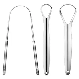 3 PCS Metal Tongue Scraper, Tongue Scrapers for Adults, Stainless Steel Tounge Scrappers, Tounge Scraper, Portable Tongue Scrappers