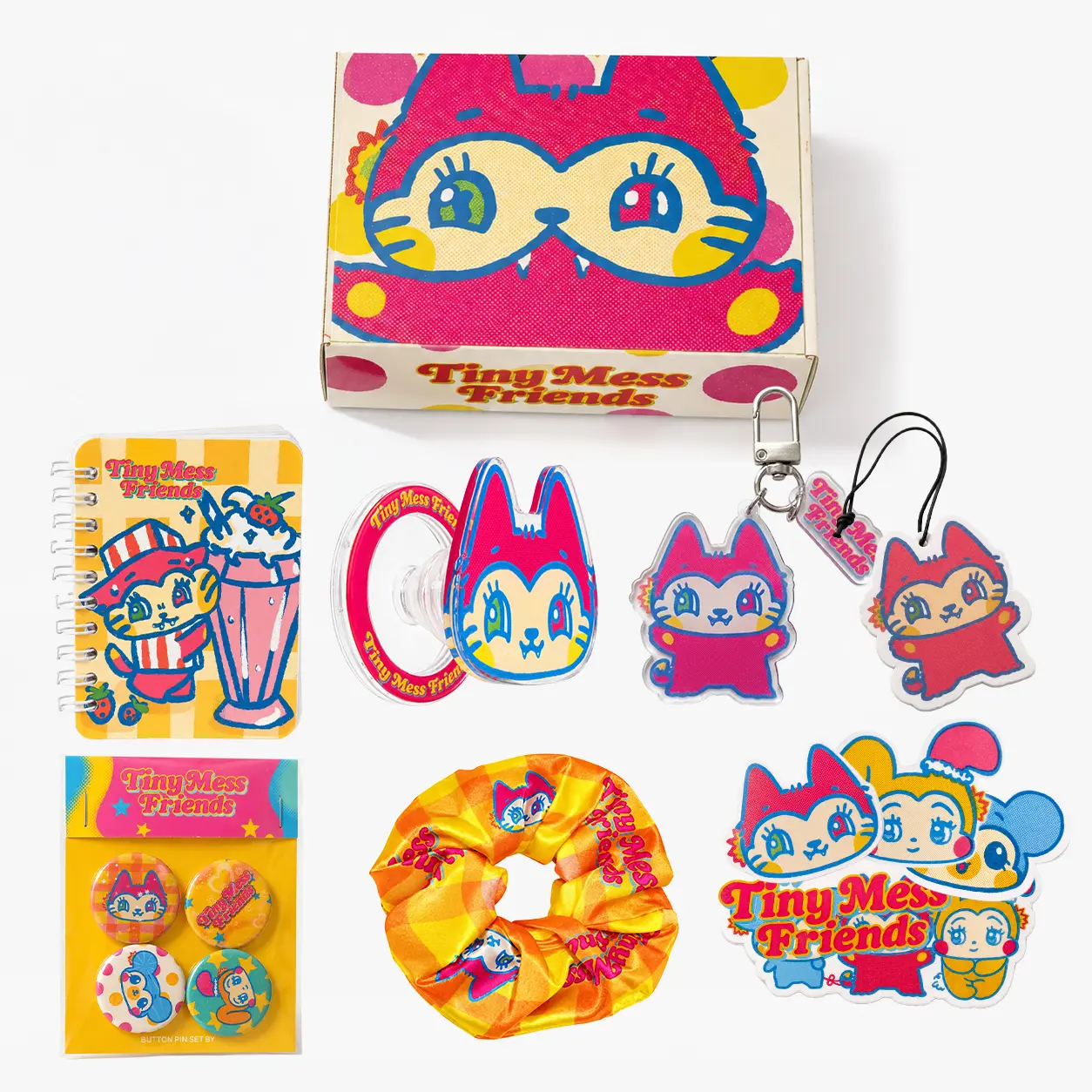 Tiny Mess Friends Character Gift Box - Phone, Bag & Desk Accessories Set