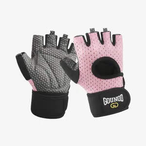 Fitness sports gloves with half-finger design, thickened anti-slip palm pads, shock-absorbing palm protection, suitable for strength training, yoga, home workouts, breathable outdoor cycling gloves, unisex