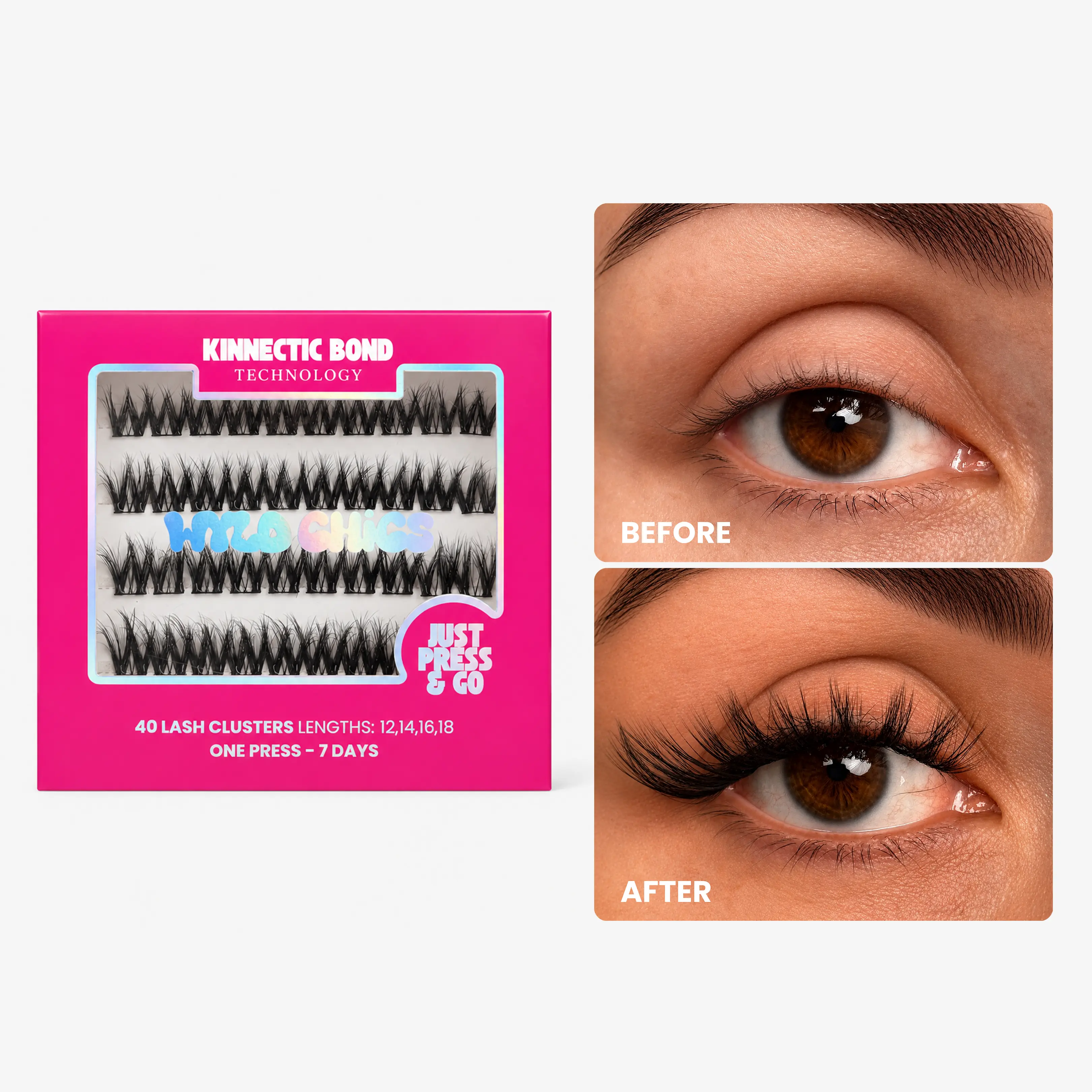 Espresso - 40 PCS Self Adhesive Eyelashes Clusters Kit - DIY Eyelashes Pre Glued - One step press and go