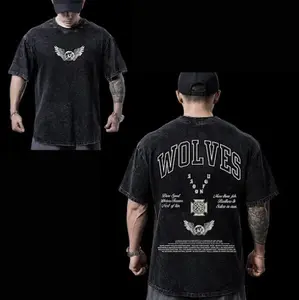 Darc Sport Wolves Gym Washed Tee v12, Gym Washed Heavyweight Cotton T-shirt, Workout Tee, Sport Gift, Gymnastic Merch Fan , Streetwear Washed Tee, Vintage Hiphop Washed Shirt, Retro Washed Tee, Limited Design For Sport