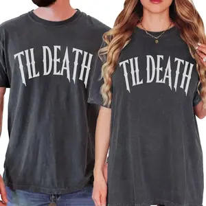 Til Death Shirts, Matching Couple T Shirts, Halloween Wedding, Halloween Bride and Groom, Engagement Gift, Newlywed Shirt, Honeymoon Shirt L4B