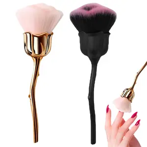 2 count  Dust Brush, Ultra Soft Nylon Dust Brush for Nails,  Brushes for  Art Cleaner Tools, Rose Shape  Brush & Makeup Brush