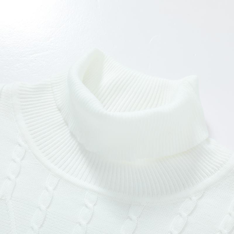 Men's winter long sleeved high neck knitted warm solid color base sweater for autumn and winter, trendy and versatile high street clothes for men