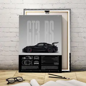 Wooden Framed Canvas Painting, Cool Car Patterns, Sports Car Canvas Poster, Modern Art Design, Fashion Poster, Living Room Bedroom Decoration, Office Mural, Ornaments, Artistic, Wall Art Decoration
