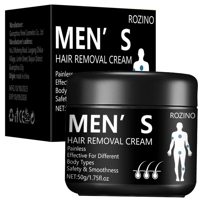 Men's Whole Body Hair Removal Cream (1 Box), Gentle & Non Irritating ...