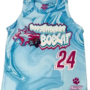 Riffzotics Boysenberry Bobcat  Basketball Jersey set