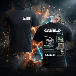 CCMA STORE Retro Limited BOXING CANELO ALVAREZ Oversize Double Printed Lightweight T-shirt, Unisex BOXING CANELO ALVAREZ Heaweight Cotton T-shirt, Fighter Graphic T-Shirt, Perfect Gift for WWE & Sports Fans men Fabric Menswear 90s.