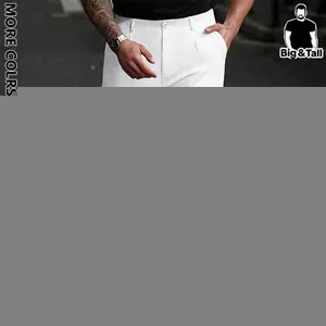 Men's White Wide Leg Dress Pants | Y2K Streetwear Formal Trousers