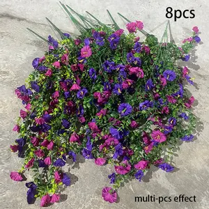 Artificial Hanging Morning Glory - Realistic Plastic Flowers in Deep and Light Purple, Suitable for Indoor and Outdoor Use, Weddings, Valentine's Day, Home Decor Accessory, Courtyard, Porch Decoration, Wedding Decorations, Home Decoration Bouquet