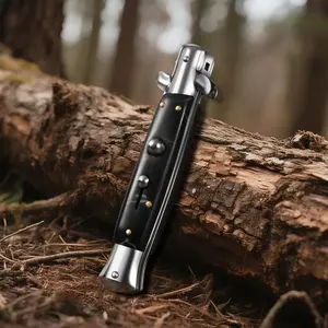 Black Portable EDC Folding knife with Stainless Steel Edge, Non-Slip Pearl Handle, Lightweight for Camping, Hiking & Fishing