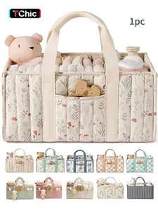 Baby Diaper Caddy - Large Organizer Tote Bag for Newborn essentials Boy or Girl - Multifunctional Diaper Bag - Baby Shower Basket - Nursery Must Haves - Registry Favorites - Newborn Caddie Car Travel