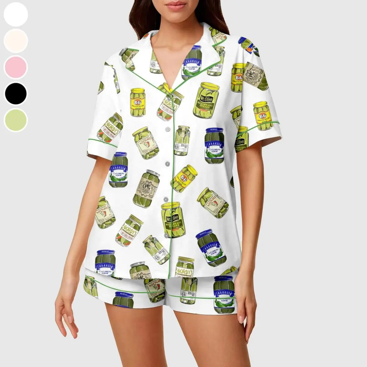 Pickles Pajamas Set, Pickles Box Printed Pajamas, Premium Comfy satin Sleepwear, Gift for Her, Pickles Lover, Everyday Wear, No