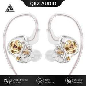 QKZ ENZ0 Wired Gaming Earbuds 2026 - ANC Noise Canceling, 8D HiFi Deep Bass & 20ms Low Latency, IPX5 Sweatproof, HD Mic Compatible with PC/Mobile (Gym/Travel Essential) wireless headphones wired earphones creator picks tiktok shop  bluetooth  earmuffs bos
