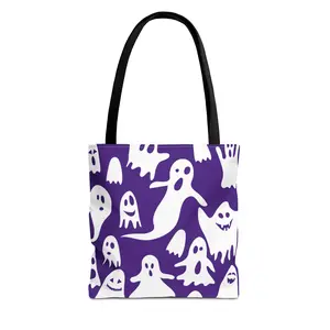 Cute Ghosts Tote Bag for Halloween, Spirit Bag for Spooky Season, Trick or Treat Tote, Ghost Print Shopping Bag, Fun Gift for Kids