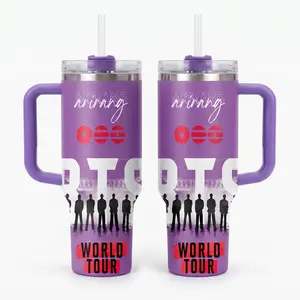 Purple Arirang 2026 Fan Merch Purple Cup, ARMY BangTan Tumbler 40oz, Gift for Fans