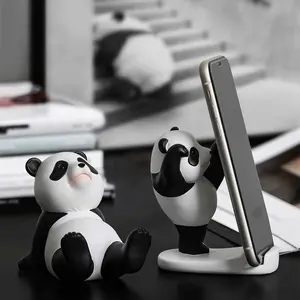2pcs Cartoon Panda Phone Stand Holder, Universal Cute Decorative Figurine, Compatible with Mobile Phones and Tablets, Adorable Decoration