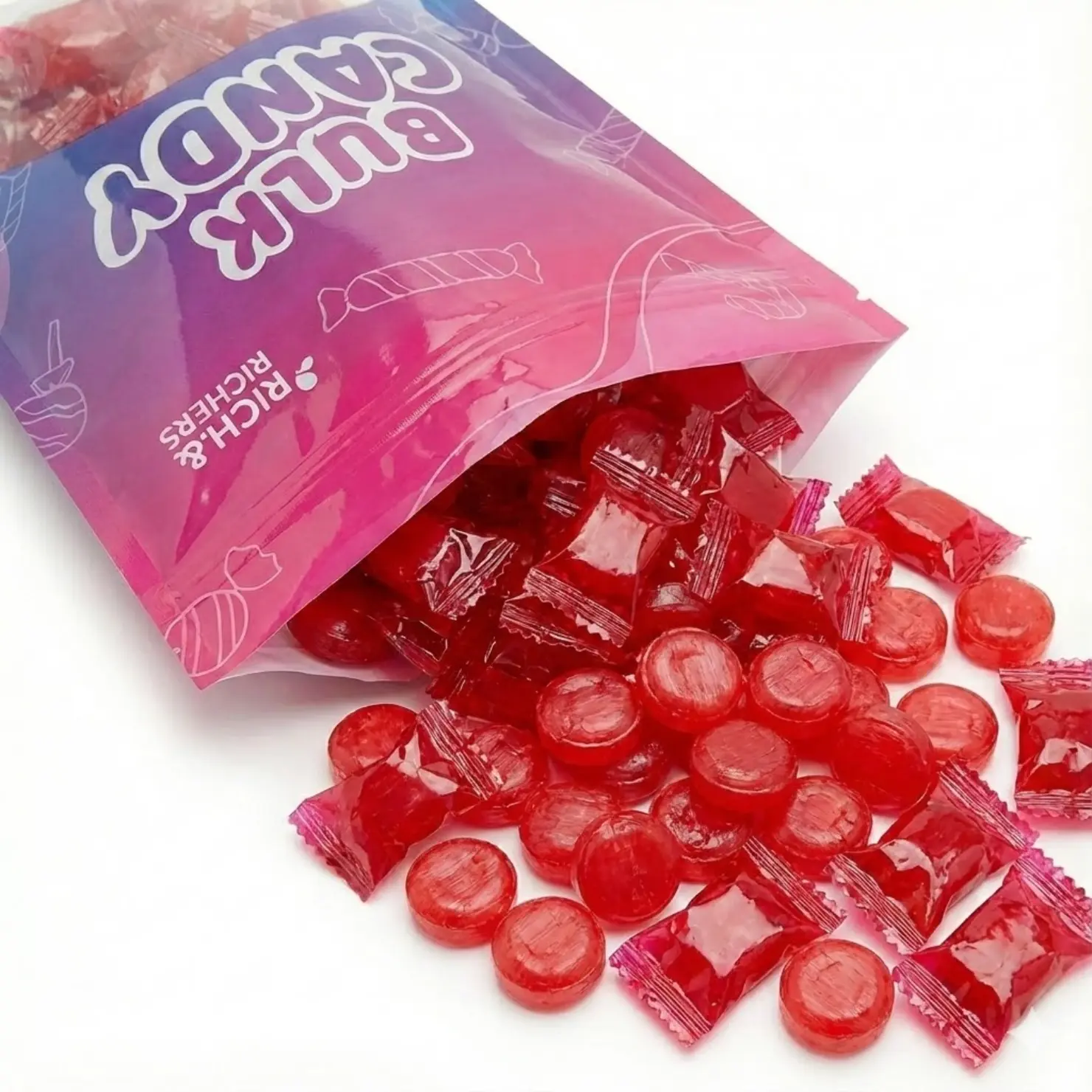 Cinnamon Candy Discs - 1lb Bulk Bag (Approximately 75 pcs) - Individually Wrapped Old Fashioned Red Hard Candies for Workplace Car Purse or Party Use