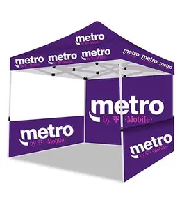 10×10 ft Metro by T-Mobile Pop-Up Canopy Tent with Back & Side Wall – Branded Outdoor Event Shelter for Marketing & Promotions