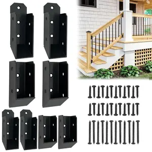 8 PCS Deck Railing Bracket Connectors, U-Shaped Concealed Brackets for 2"x4