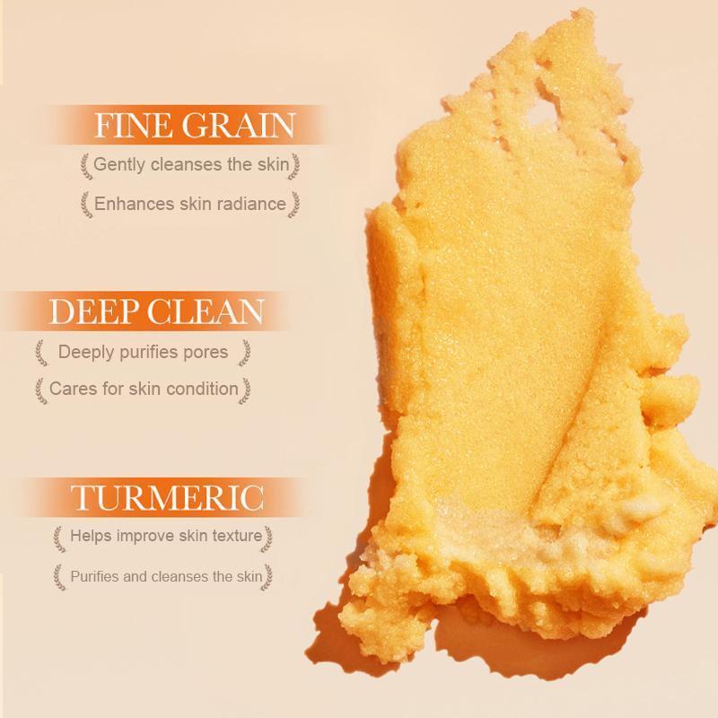 Turmeric Nourishing Scrub 280g - Infused with natural turmeric extract and moisturizing ingredients. Gently exfoliates while deeply hydrating the skin, leaving it smooth, supple, and radiant.