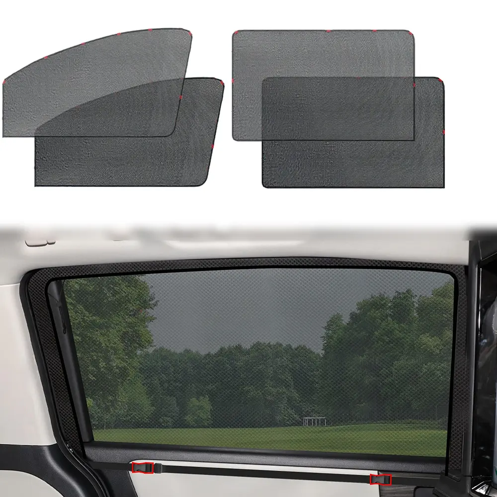 window sunshade privacy curtain Car Side Window Sunshade 4 Pack, Window Shades for Baby Magnetic Mesh Sun Shade Protection from Heat and UV for Sleeping, Camping, Breastfeeding