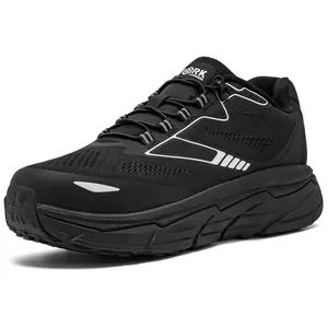 LARNMERN Steel Toe Sneakers for Men Women Lightweight Work Shoes Comfortable Safety Sneakers Slip Resistant Tennis Shoes Slip-on Hiking Shoe Mens Trail Running Sneakers Construction(10 Black)