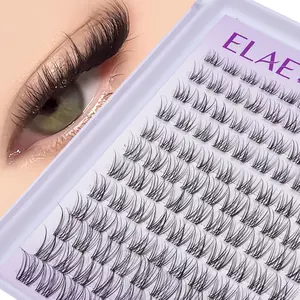 ELAE Lash Clusters Short 8-14mm 120PCS Natural Cluster Lashes Wispy Eyelash Clusters DIY Eyelash Extension Natural Lash Clusters Thin Invisible Lash Band Cluster Eyelash Extensions