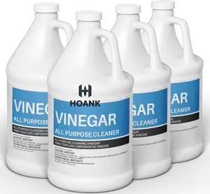HOANK All Purpose Distilled White Cleaning Vinegar, 6% Acidity, 4 Gallon Multi-Surface Household Cleaner for Kitchen, Laundry, Floors, (1 Gallon Per Jug)