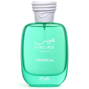 Rasasi Hawas Tropical Eau De Parfum Spray for Men 3.4 Ounce Fresh Vibrant Scent with Fig Leaf Coconut Water & Ginger Notes