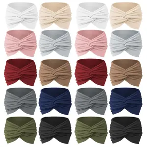 20PCS Extra Wide Headbands for Women Large Turban Headband Non Slip Boho Elastic Hairband Hair Twisted Knot Head Bands Accessories
