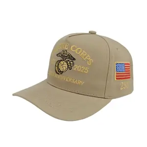 Marine Corps 250th Anniversary Baseball Cap for Men 250th Anniversary Tribute Washed Cap Retro Marine Veteran Hat with USA Flag Patch