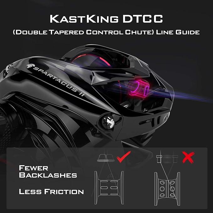KastKing Spartacus II Baitcasting Fishing Reel，Reel Combo,6oz Ultralight Baitcaster Reel,spinning Super Smooth with 17.6 LB Carbon Fiber Drag, 7.2:1 Gear Ratio, 39mm Palm Perfect Lower Profile Design For Beginner Fishing Reel