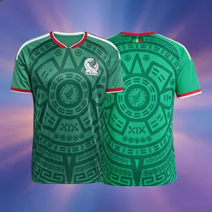 2026 Mexico National Team Home Short Sleeve Soccer Jersey Green Long Sleeve Jersey