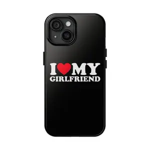 Glittercutie I Love My Girlfriend I Heart My Girlfriend GF Phone Case For BF I am Taken Phone Cover Hard Case Tough 2-piece Magnetic Phone Cases