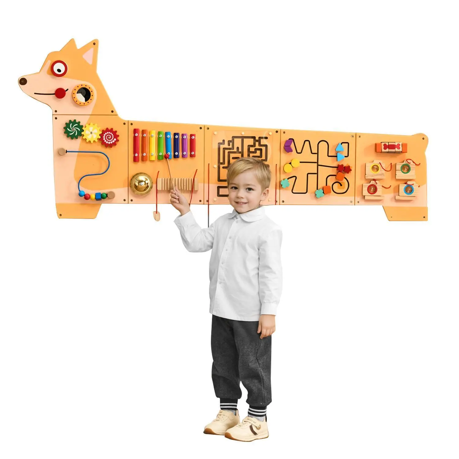 VEVOR Vibrant Unisex Preschool Busy Board - Developmental Activity Board with 12 Interactive Games, Montessori Sensory Wall Toy for Kids 3-12, Playroom Nursery Center#BacktoSchool
