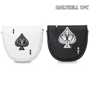 Poker Ace of Spades Golf Putter Cover, Durable Mallet Putter Headcover, Soft Lined Golf Club Protector, Stylish Golf Accessory, Perfect Gift
