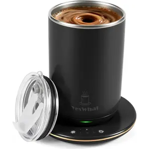 10oz Self Stirring Self Heating Coffee Mug - Electric Heated Mug with Smart Temperature Control, Heating Base & Auto Shut Off, Warming Coffee Cup Gift for Mom