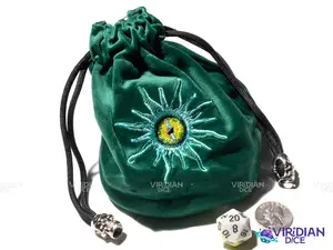 The Watcher's Eye Dice Bag | Green, Blue Eye, Haunted | Dice Storage Bag