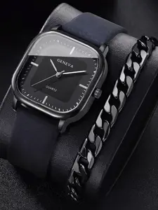 Fashionable casual temperament business watch simple and fashionable men's watch set