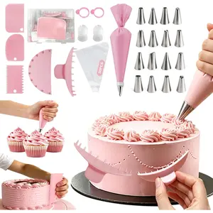 Cake Arch Guide Tool Kit, Ruffle Guide Stencil with Piping Bags and Tips Set, Cake Decorating Supplies for Beginners &  Bakers