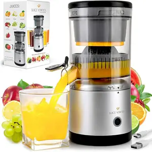 Zulay Kitchen Juice Vortex - Electric Rechargeable Citrus Juicer for Lemons & Oranges - Wireless Portable Juicer with USB Charger & Cleaning Brush