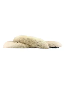Pre-Owned Saint Laurent Beige Mink Fur Slides Size 43
